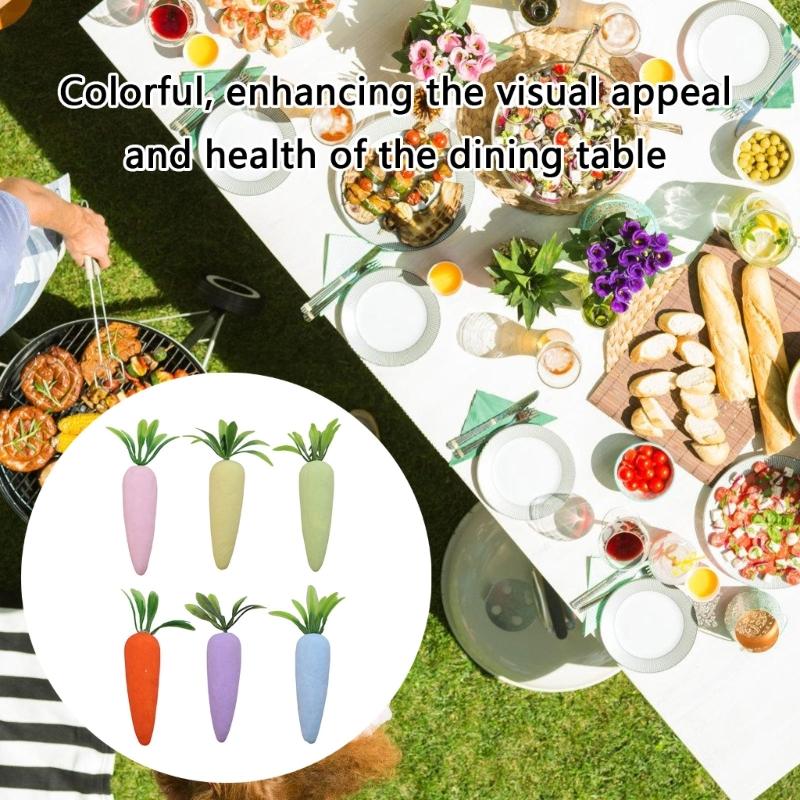 12Pcs Realistic Artificial Carrots Simulation Vegetables Basket Fillers for Kitchen Decoration Party Table Centerpieces