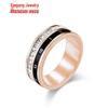 Luxury Roman Numeral Titanium Steel Rotatable Ring with Square Diamonds - Unisex Proposal Jewelry