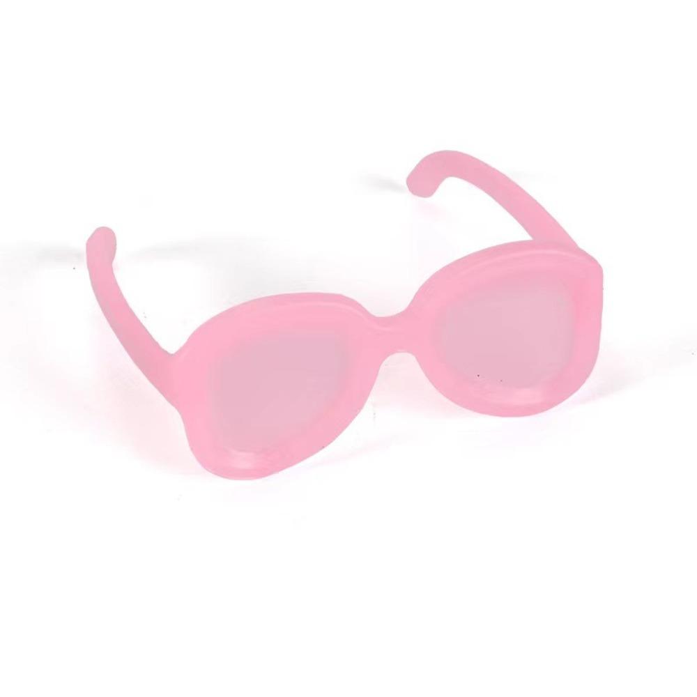 2pcs/set Doll Sunglass Retro Cool Doll Glasses Round Frame Mini Plastic Glasses for Doll  Kids Toy