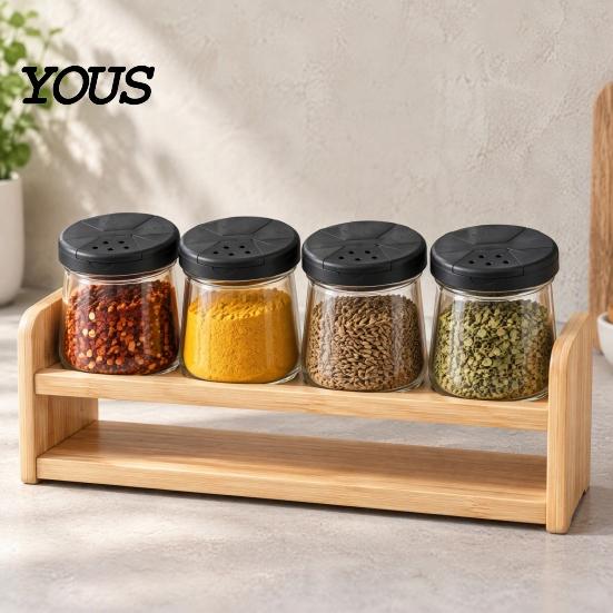 Outdoor Barbecue Jar Accessory Spice Shaker Lid for Oui Yogurt Jars, Reusable Plastic Kitchen Powder Dispenser Attachment Tops, Adjustable Shake