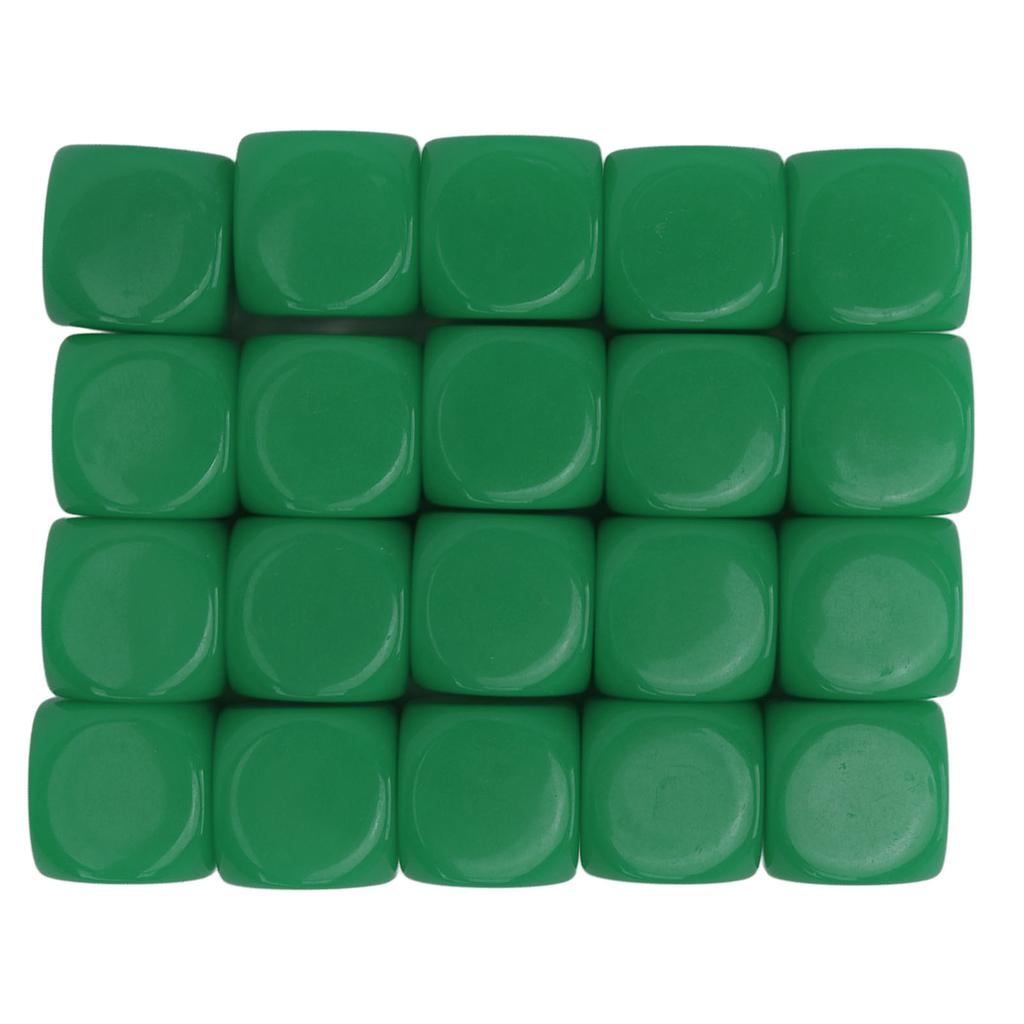 20 buc Zaruri Colț Rotund Blank Plastic 16mm Jucării Didactice Zaruri pentru Jocuri de Societate Petrecere Verde