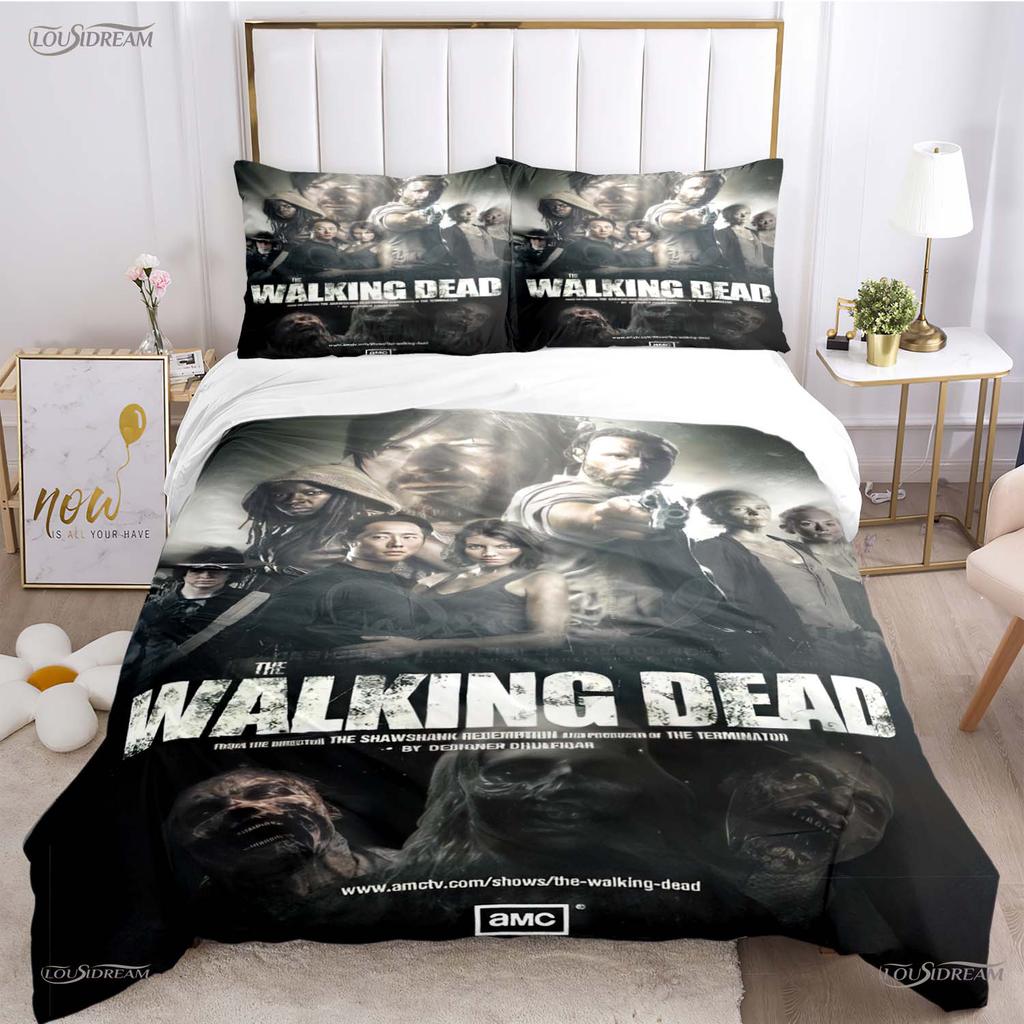 Walking Dead Filmmönster Alla Säsonger Påslakan Sängkläder Lyxigt Mjukt Täckeöverdrag och Kuddfodral Enkel/Dubbel/Queen/King