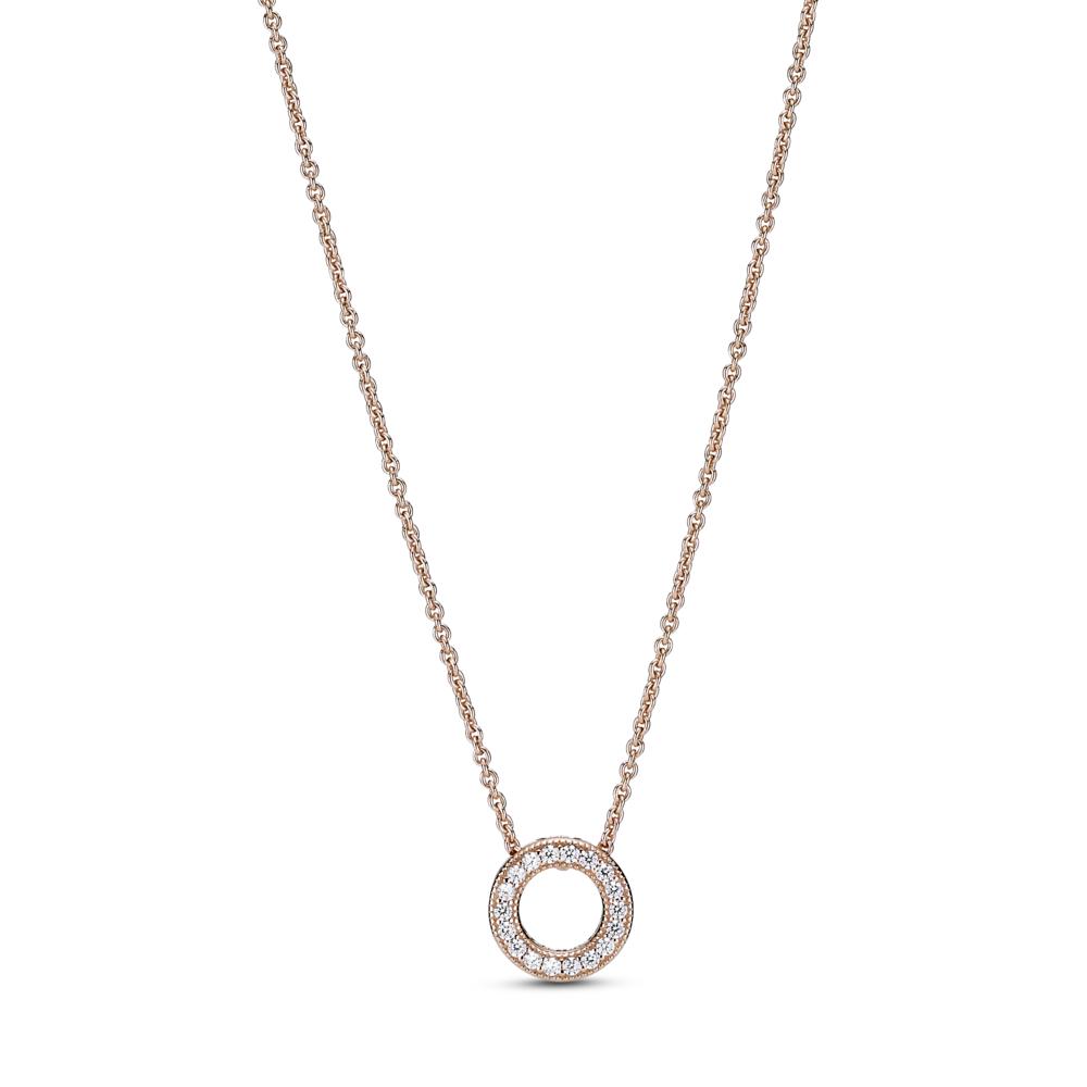 Pandora Rose Logo Pavé Circle Collier Necklace_387436