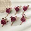European-American Rose Boutonniere for Groom, Groomsmen, Bride & Bridesmaids – Mori Style Wedding & Party Decoration.
