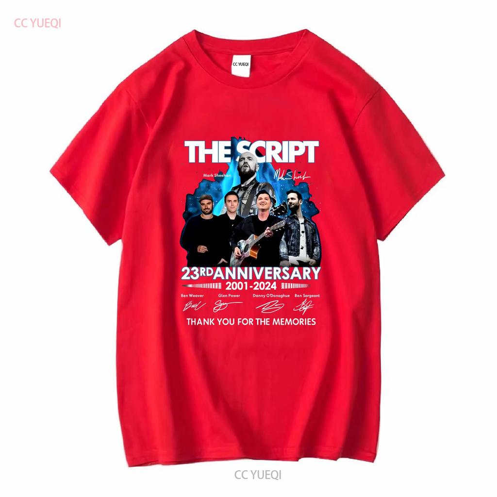 The Script 23rd Anniversary t Shirt Band Signature vintage Washed Versatile streetwear designer clothes Stylish