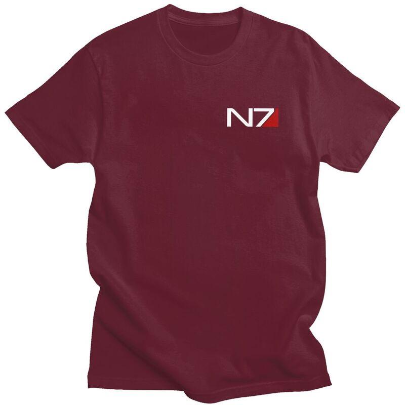Custom Video Game Mass Effect N7 Tshirt for Men Short Sleeves Leisure T Shirt Tshirt 100 Cotton Tees Gift