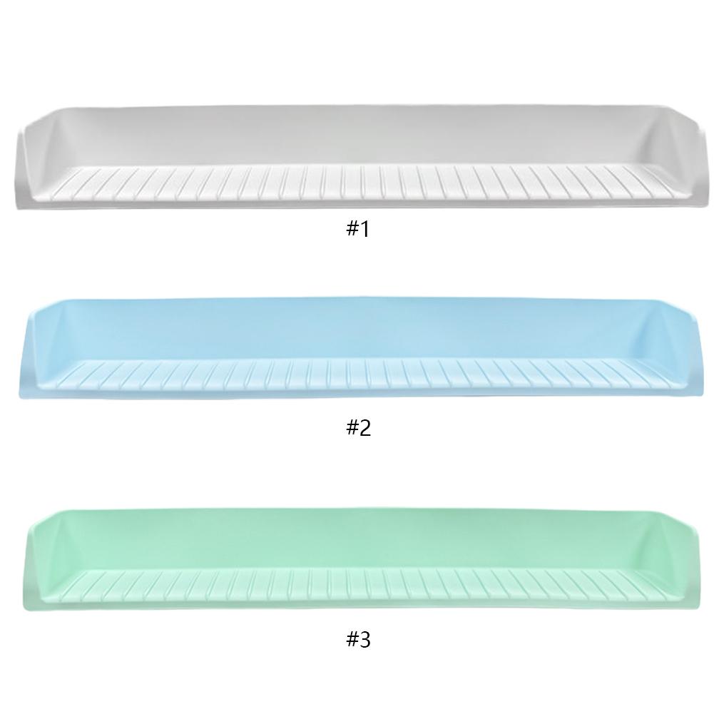 Silicone Bath Tub Splash Guard with 11 Suction Cups Doll Tray Caddy Holder Storage with 3°Drainage Slope Doll Holder Play Shelf