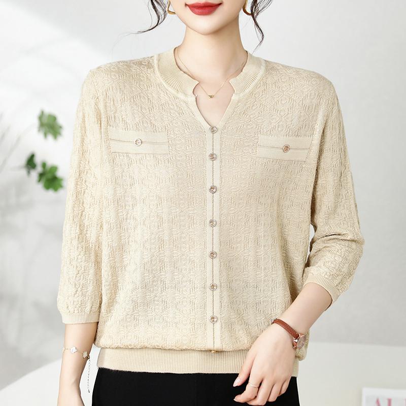 QingHe Cashmere Damski sweter z 30% kaszmiru - Miękki i ciepły pulower z mieszanki wełny