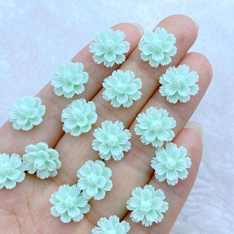 

60Pcs New Cute 12mm Mini Little Flower Series Resin Flatback Ornament Jewelry Making Manicure Hairwear Accessories