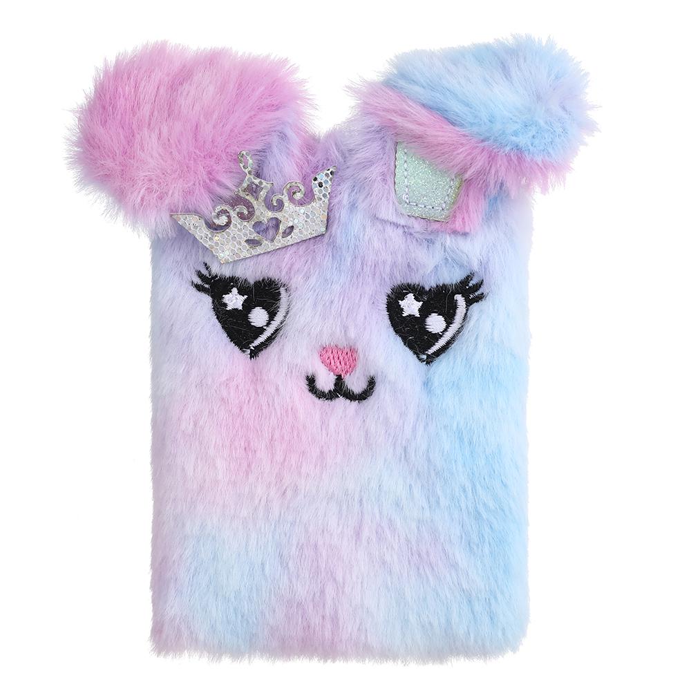 Kids' Cartoon Rabbit Plush Mini Notebook - Portable Diary for Girls