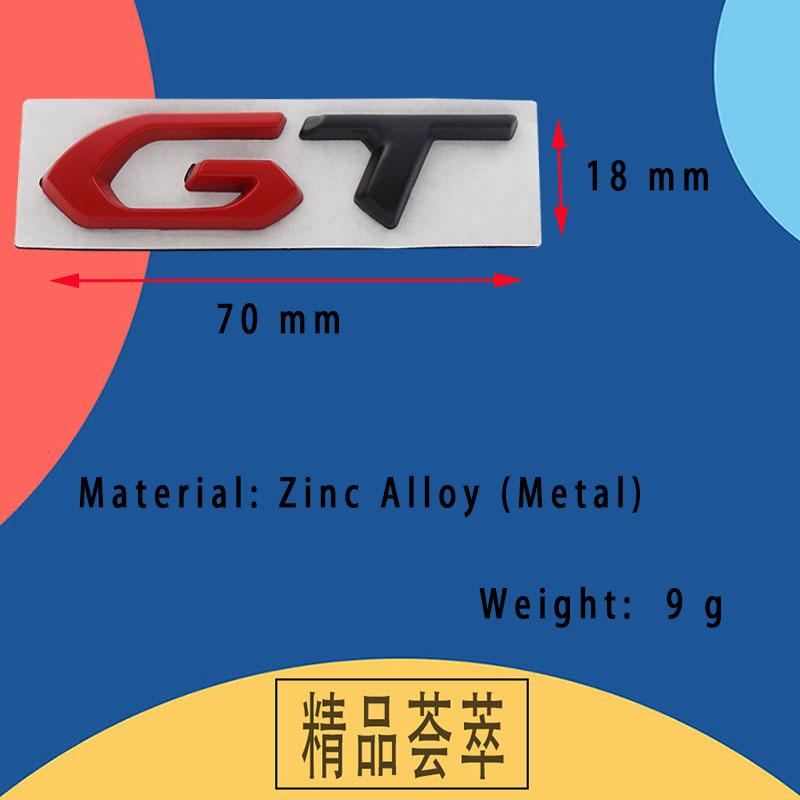 3D Premium GT for Car Hood Fender Trunk Rear Bonnet Nameplate Decal Emblem Badge Sticker