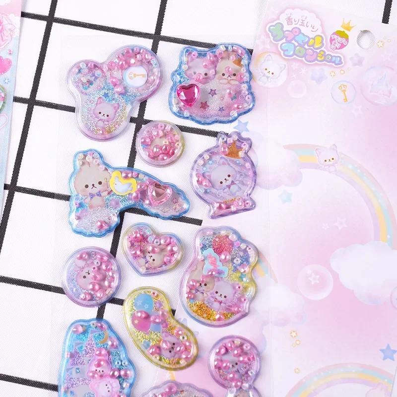 1Pcs Kawaii Cartoon Rabbit Stickers With Fragrant 3D Sticker Cute Bunny Decal Diary Scrapbooking Stationery Sticker