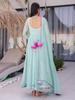 Women Anarkali Kurta Set with Dupatta – Embroidered Flared Ethnic Party Wear
