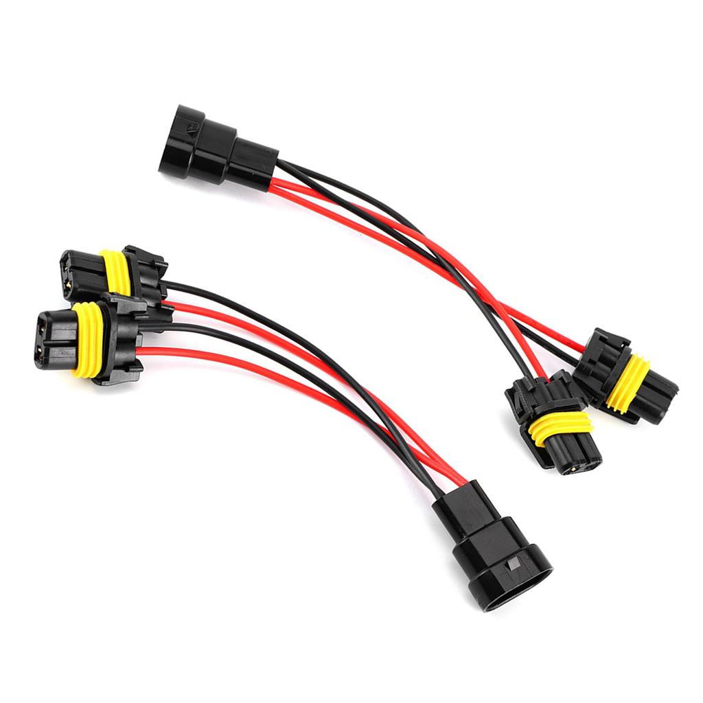 2Pcs 9005 9006 Male To Female One To Two Splitter Wires Harness for Car Headlights Retrofit