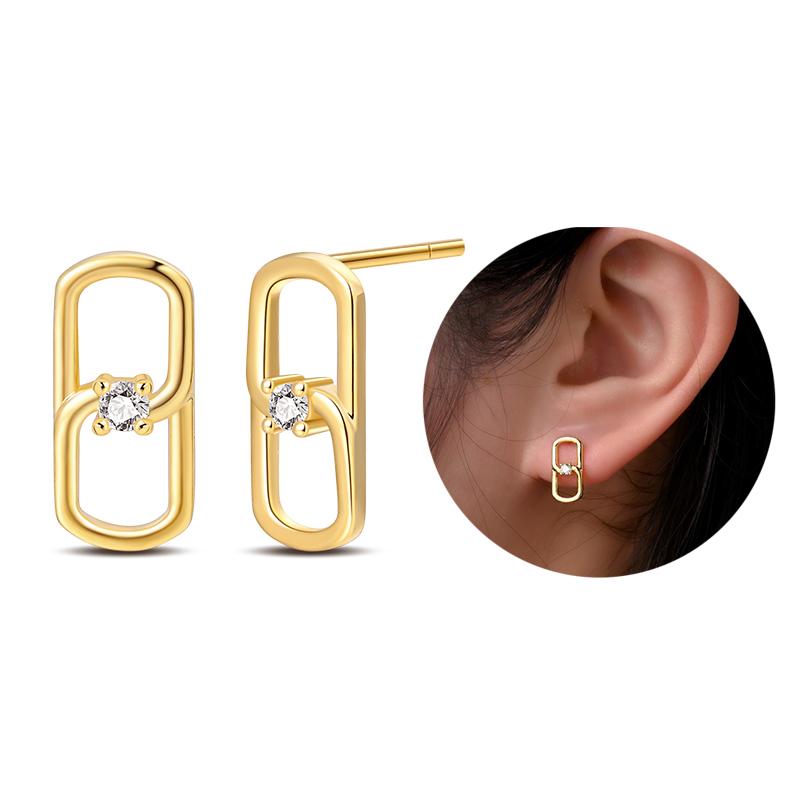 Silver 925 Heart CZ Cubic Zircon Round Daisy Flower Trio Stud Earrings for Women Silver S925 Original Fashion Jewelry