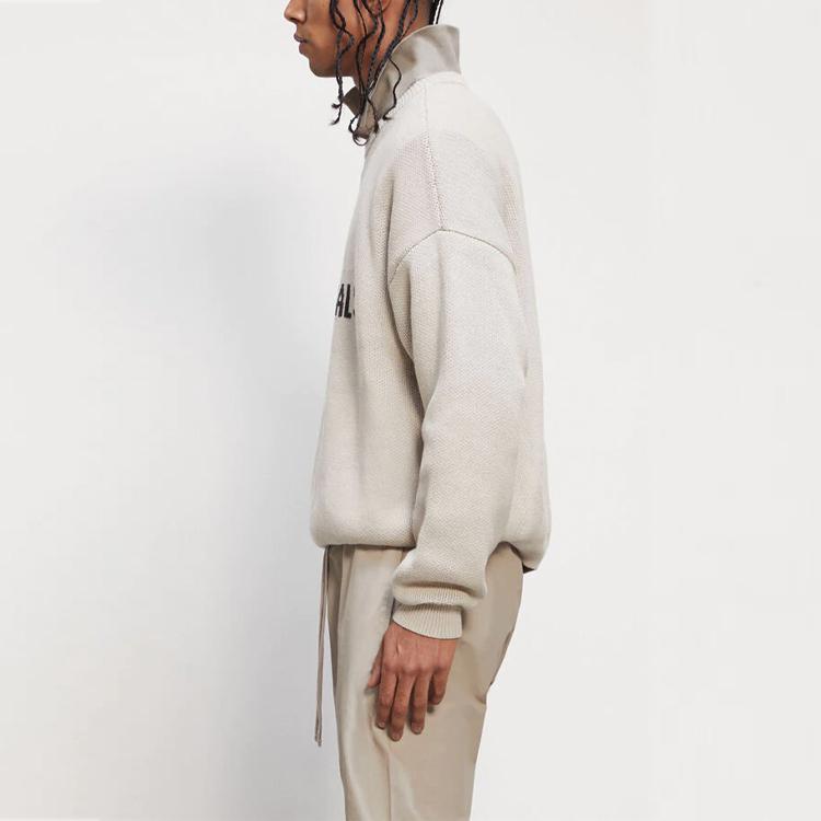 Fear of God Essentials FW20 Printed Crew Neck Knit American Heavyweight Sweater Unisex Sweater Moss-Green 0192508520005245