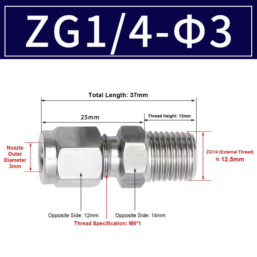1Pcs Stainless Steel Quick Fitting 304 SS Metric ZG Pipe Fitting Tube Connector  for Oil Water Gas