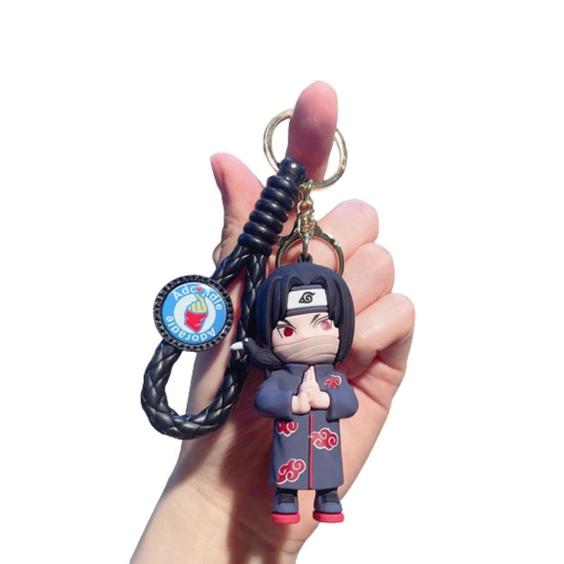 Naruto Anime Sasuke Keyring Pendant Doll Pvc Figure Toy Bag Keychain Decor Gift