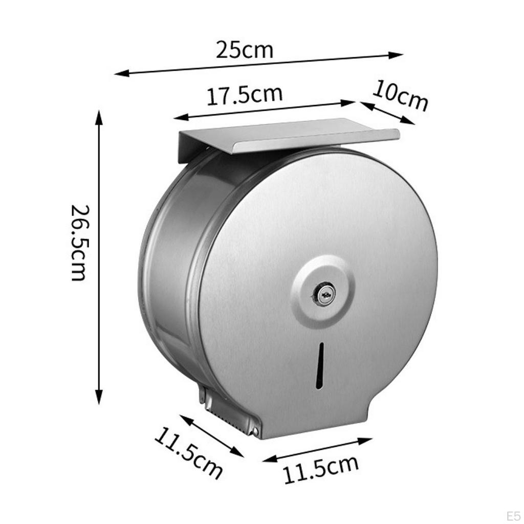 Commercial Jumbo Toilet Paper Dispenser 10 Inch Bath Roll Holder Large Capacity Elegant Wall Mount