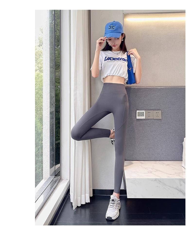 Women's High-Waist Mesh Pocket Shark Nine-Tenths Yoga Pants: Tummy Control & Butt Lifting for Cycling & Sports