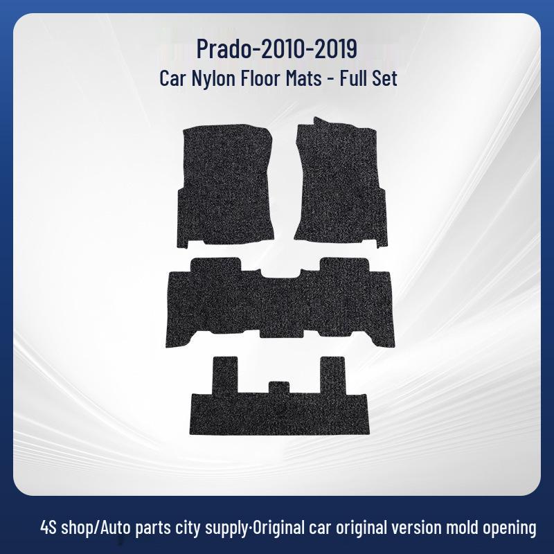 Black Nylon Car Mats for 10-19 Toyota Prado - Dirt-Resistant Interior Accessory