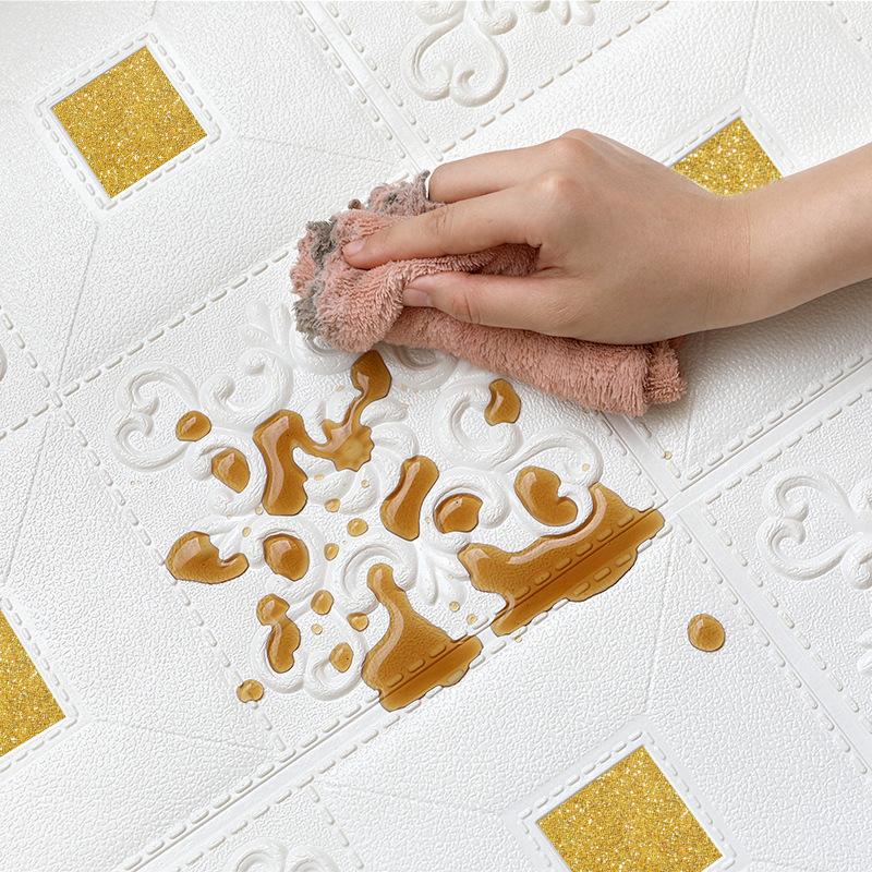 10 Pcs 70x70cm 3D Wall Sticker Stereo Ceiling Panel Roof Decoration Self Adhesive Foam Wallpaper