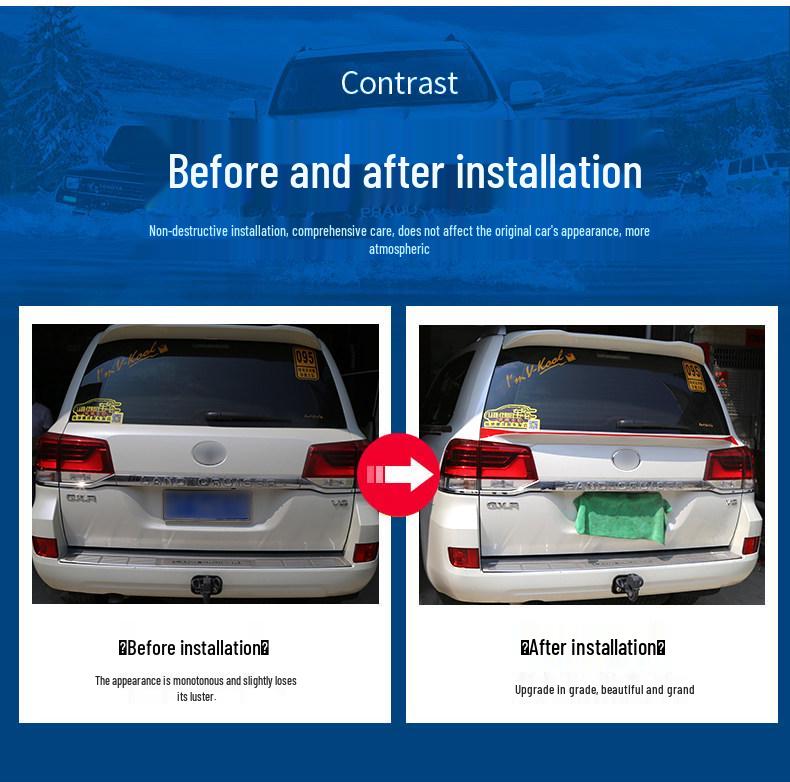 LED Rear Spoiler with Flowing Light for Toyota Land Cruiser LC300 - Wind Deflector Middle Wing Modification