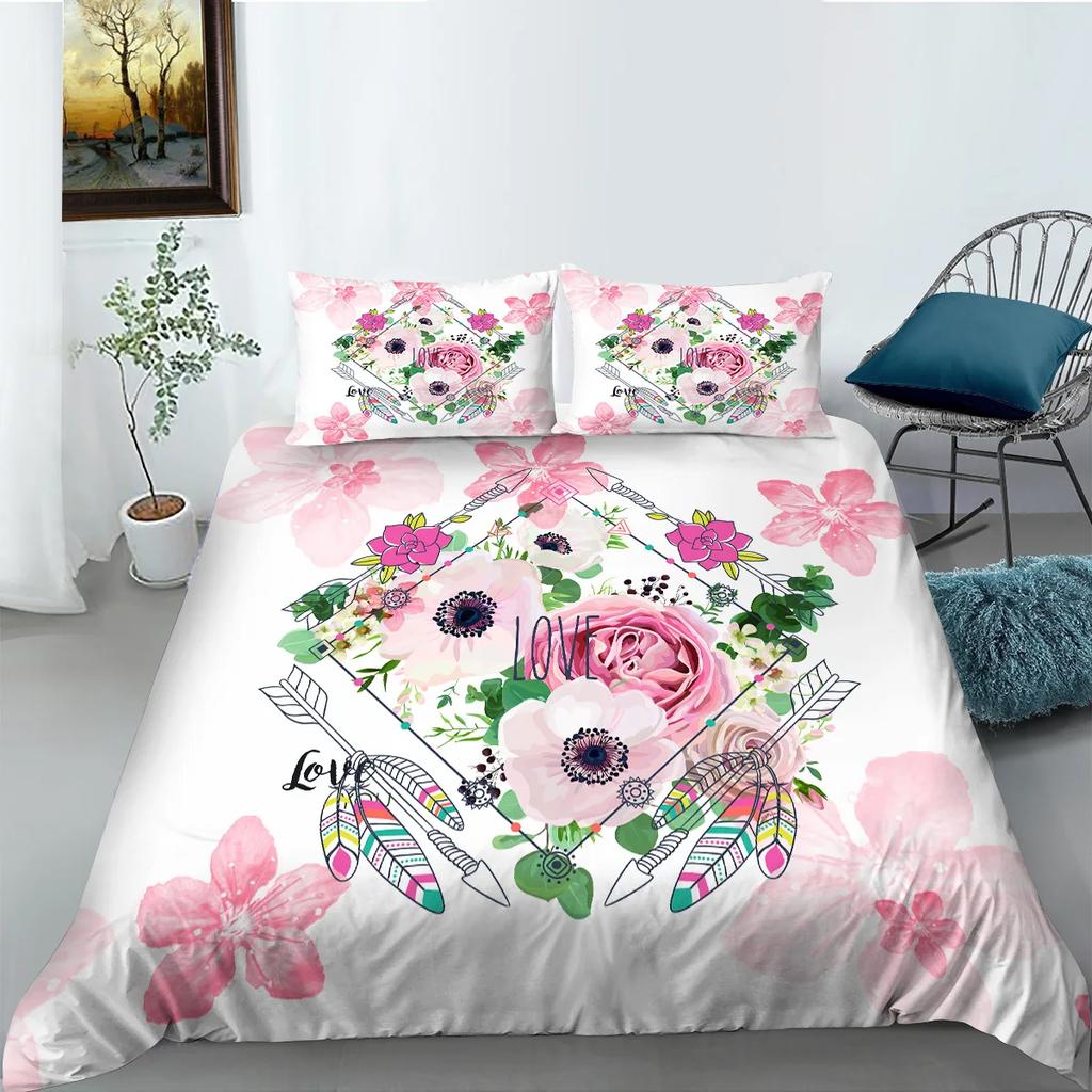 Colorful Dream Catcher Fish And Feather Dreamlike Duvet Cover Boho Polyester Quilt Cover For Girls Women For Bedroom Decorations