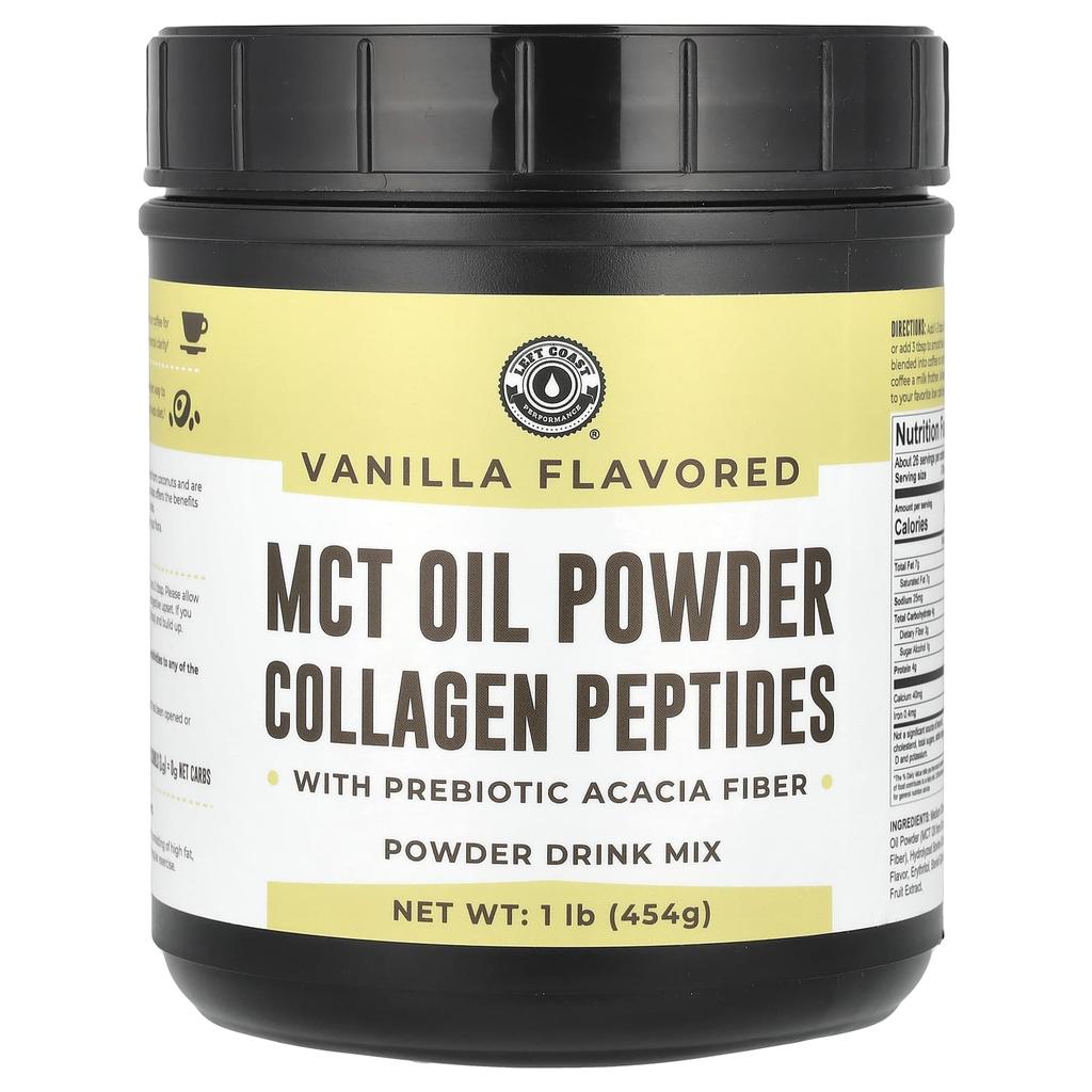 Mct Oil Powder Collagen Peptides with Prebiotic Acacia Fiber, Vanilla, 454G (1Lb)