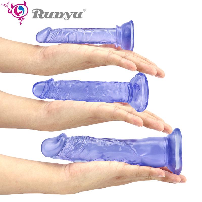 Soft Jelly Dildo RUNYU Realistic Fake Dick Penis Butt Plug Sex Toys for Woman Men Vagina Anal Massage