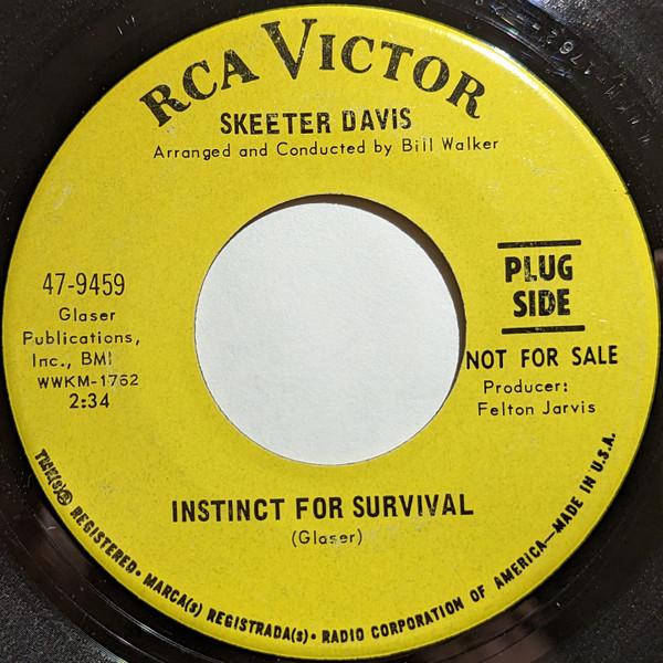 

7inch Record SKEETER DAVIS - Instinct For Survival 479459PROMO RCA 1968 US Folk Used