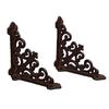 2 Pack Decorative Shelf Brackets Right Angle Heavy Duty Metal Antique Shelf Brackets for DIY Floating Shelves Brown