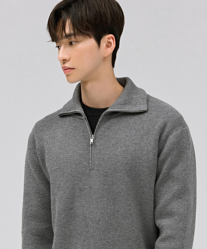 CHASECULT Men'S Half-Zip Sweater - Charcoal