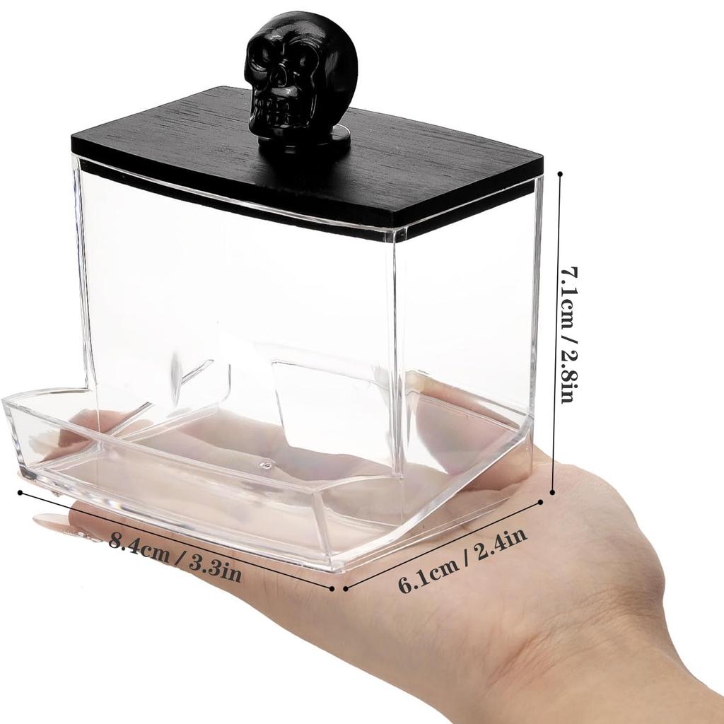 Qtip Holder Dispenser Clear Bathroom Organizer Accessories Decor Halloween for Storage-Qtips Cotton Ball Holder, Cotton Swabs