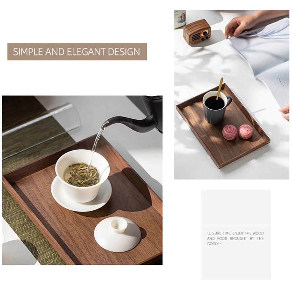 1 Pcs Solid Kitchen Supplies Natural Black Walnut Fruit Plate Storage Tray Tableware Wooden Tray