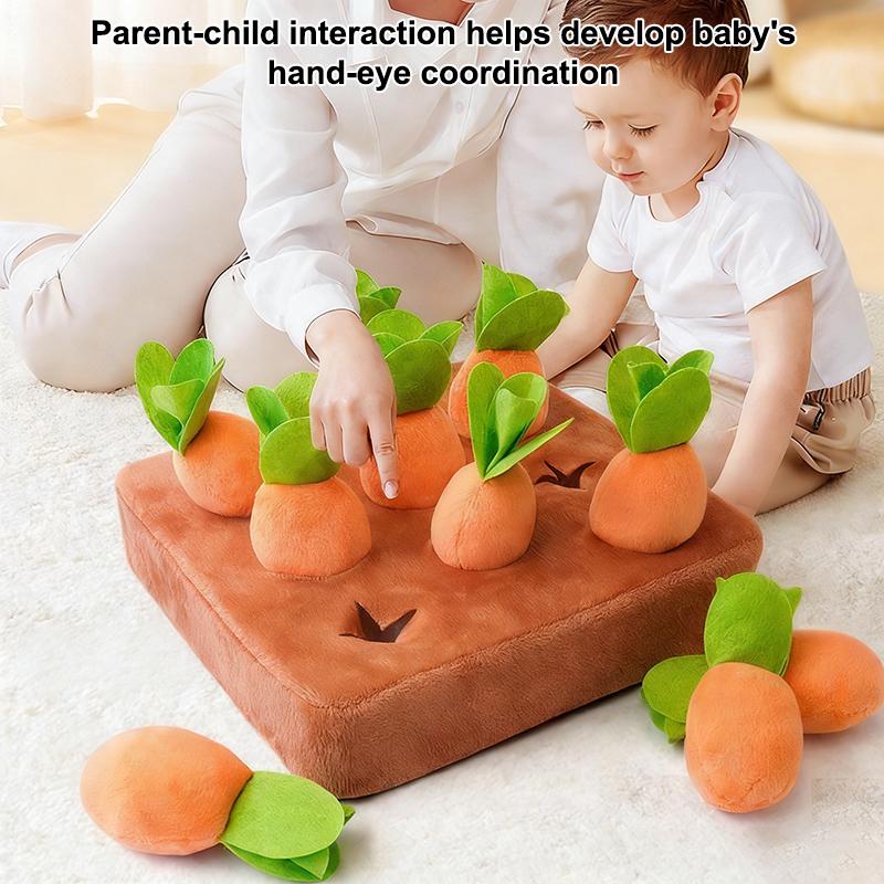 Baby Plush Pull Out Carrot Interaction Toys Cotton Montessori Radish Game Recognizing Educational Toys For Children 0-3Y Gift