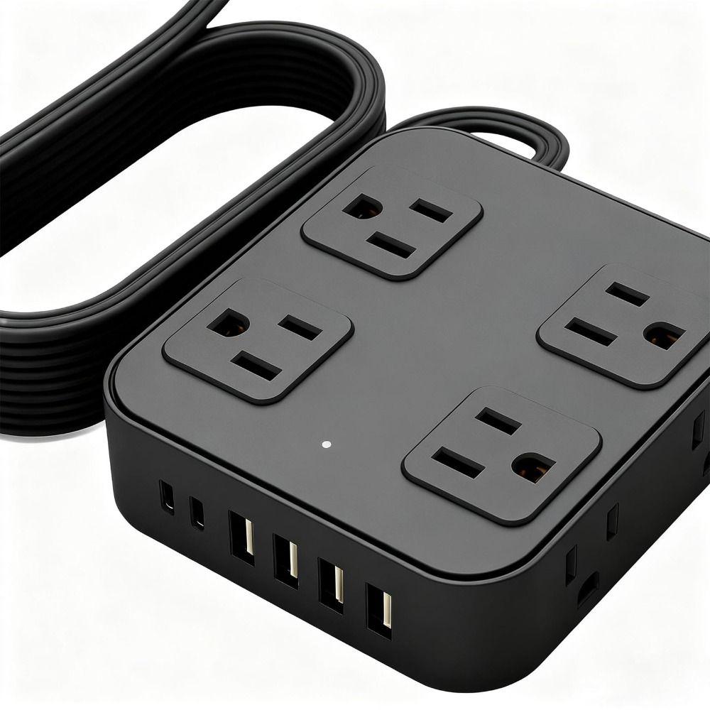 6 USB Ports 8 AC Outlets USB Ports Plug Strip Extender with Cable USB Charging Strip Phone