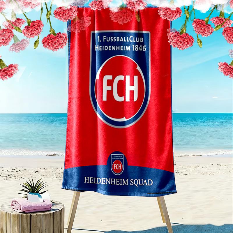FC Heidenheim Print Beach Towel, Large Soft Quick Dry Towel for Beach Camping Swimming