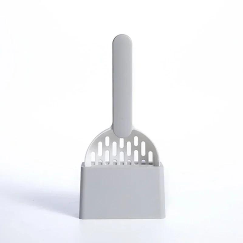 Cat Litter Scoop with Base Plastic Self Cleaning Cat Litter Shovel Cat Toilet Cleaning Tool Lightweight Manure Cleaner Cat Litte