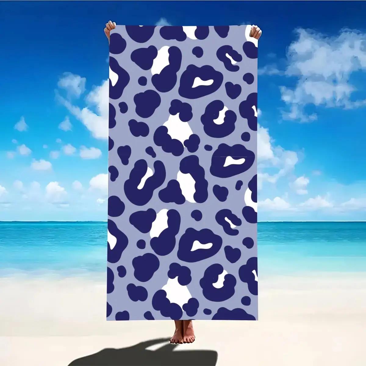 

Classic Leopard Print Beach Towel Fashionable Ultra-Soft Absorbent Quick Dry Breathable Design Bath Towels For Travel Swim Yoga W40*H60(CM)