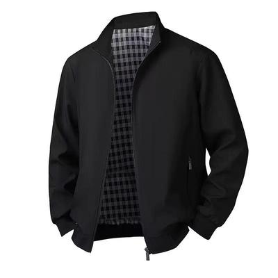 Plus Size Men's Business Stand-up Collar Casual Jacket for Autumn and Winter