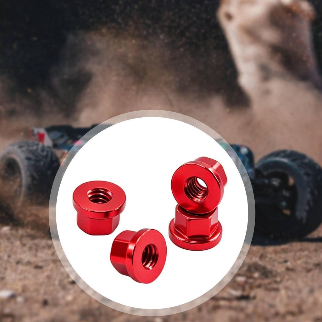 4 M2 Flange Wheel Nuts for 1/30 RC Crawler, Premium Aluminum Alloy Replacement Parts SCX30