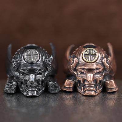 Japonská samurajská helma mosazné korálky nůž EDC DIY tkané náramky šňůrka přívěsky doplňky venkovní nástroj závěsky