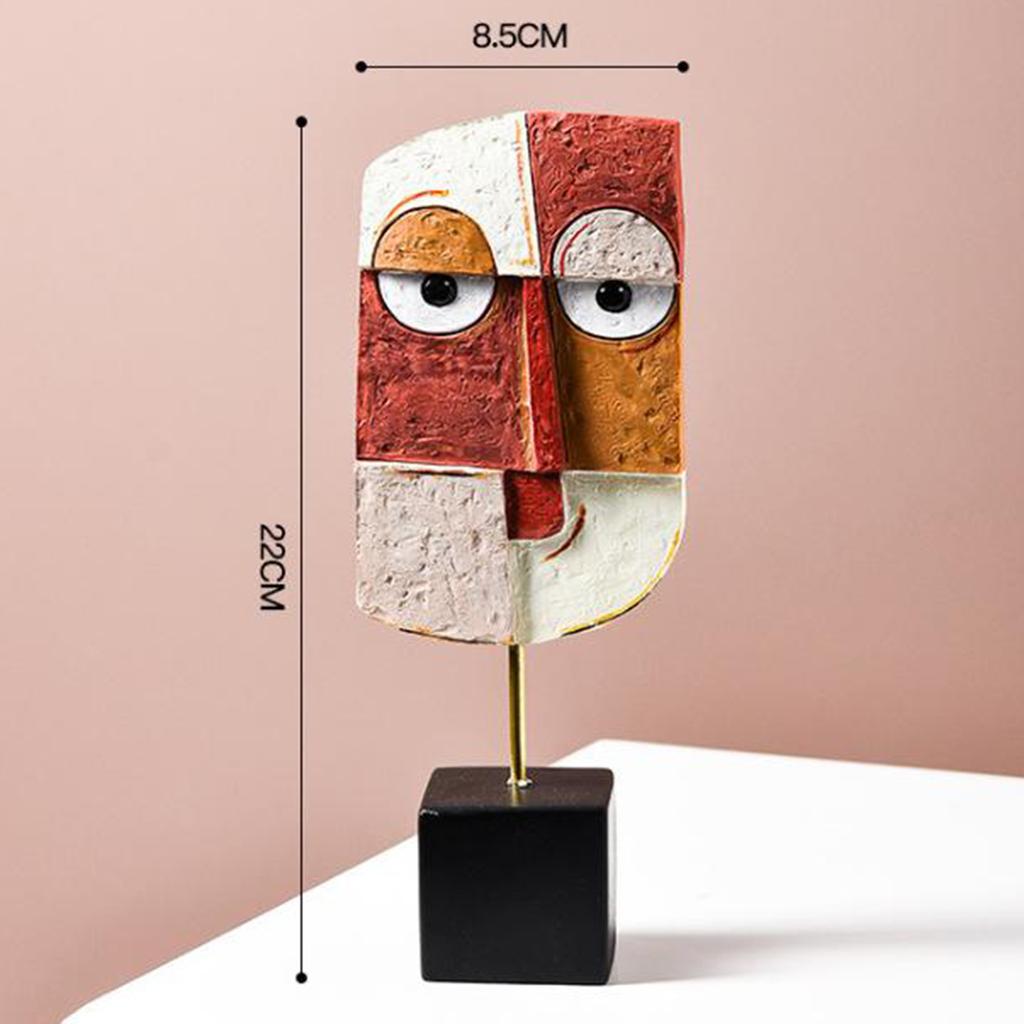 Creative Face Art Statue Sculpture Resin Crafts Figurine Abstract for Living Room Ornament Home Office Desktop Decoration Gift
