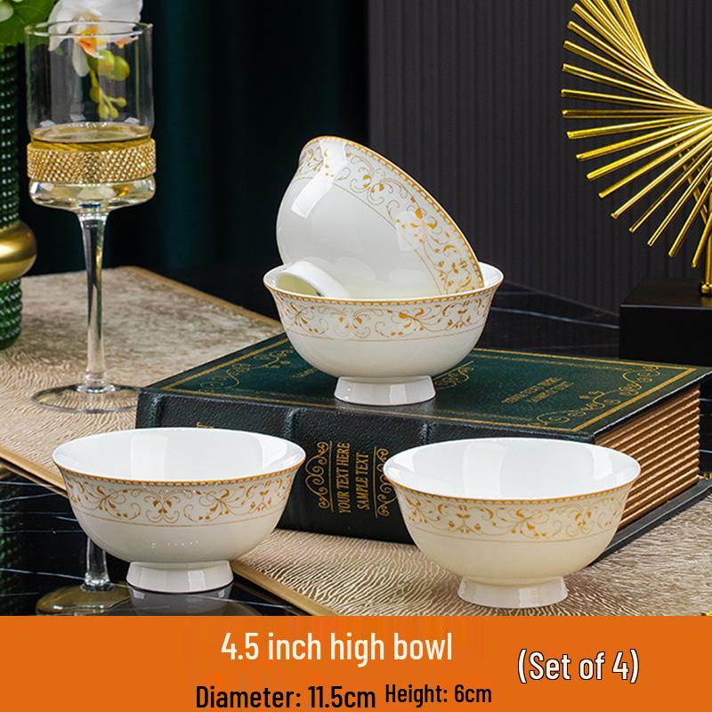 Sun Island Goldrand Bone China Tiefer Teller: Suppen-, Abendessen-, Reis- und Dessertteller - Elegantes Keramikgeschirr.