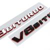 1X Nouveau Emblème 3D ABS Chrome Noir Rouge V8Biturbo Lettres DKSMF5 Badge d'Aile de Voiture Autocollant V8 Biturbo Autocollant Accessoires