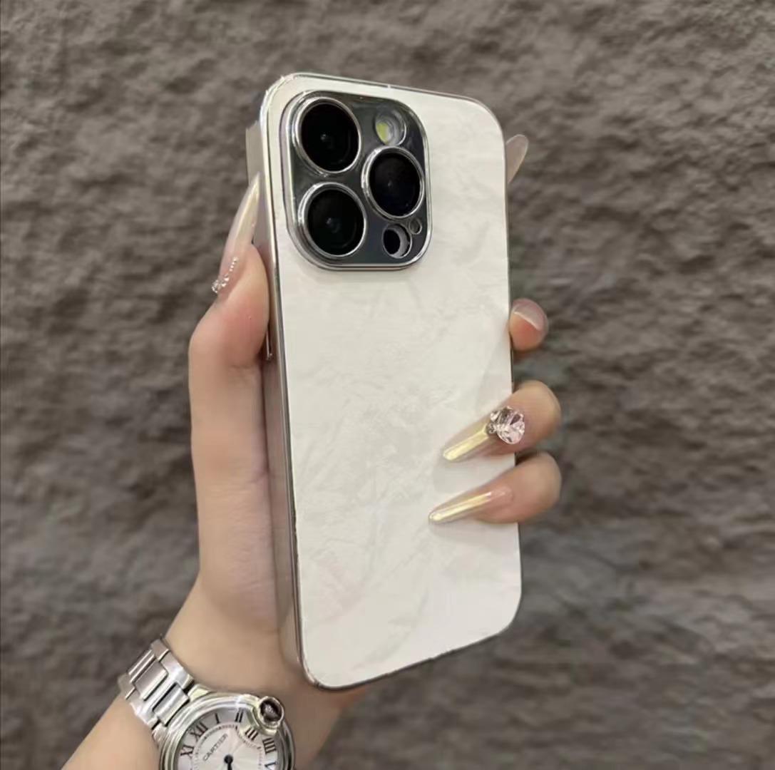 

iPhone 17 Pro Max Snow Mountain Design Velvet Case with Electroplated Edges & Apple 16 Lens Protective Film iPhone 15 PRO
