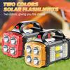 Portable Solar Flashlight, LED Handheld Flashlight, COB Floodlight,4 Modes Rechargeable Emergency Work Light, Suitable for Hiking,maintenance,fishing