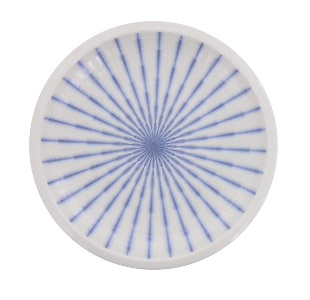 Tableware East Large Blue Japanese Platter, Grass, 25cm, White, Tableware, Ih-003-02