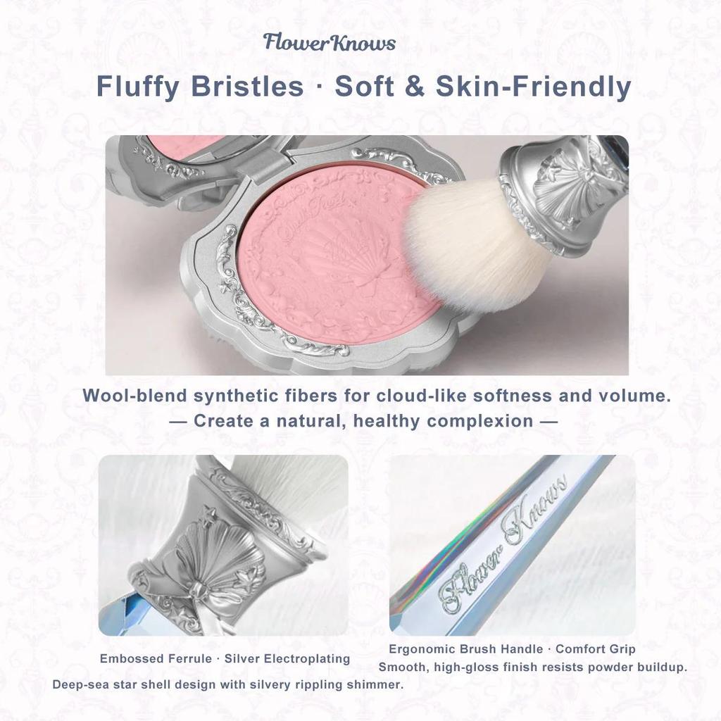 Flower Knows Shell's Jewel Angled Blush Brush Crystal Handle Contour Highlight Brush